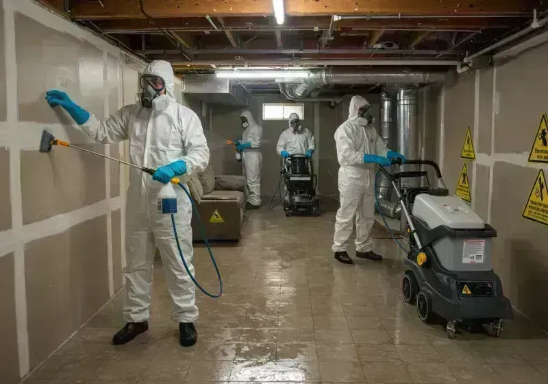 Basement Moisture Removal and Structural Drying process in Caledonia, MS